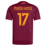 Günstige Fußballtrikots AS Roma Manu Kone 17 Kinder Heimtrikot 2025-26 Kurzarm